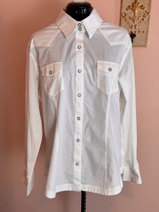 Panhandle Tops - Western Cowgirl Rodeo Prairie Panhandle Women's Cotton Shirt Pearl Snaps XL